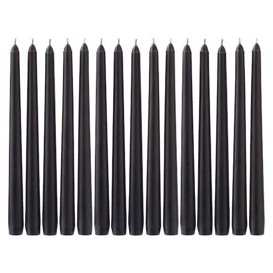 12 Packs: 15 ct. (180 total) Basic Elements&#x2122; 10&#x22; Black Taper Candles by Ashland&#xAE;